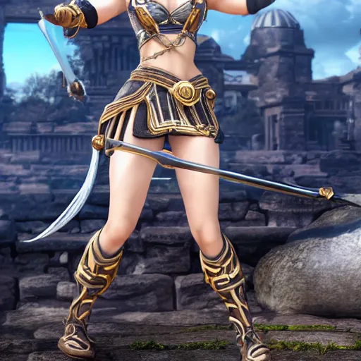 Image similar to sophitia alexandra from soulcalibur, octane render, detailed, 4k, portrait, detailed face, beautiful,