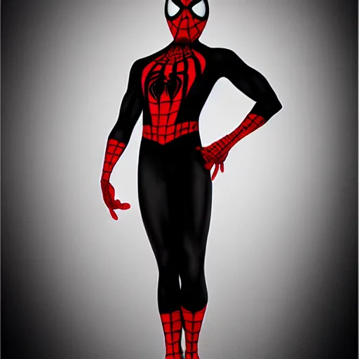 Prompt: spider - manon a black costum