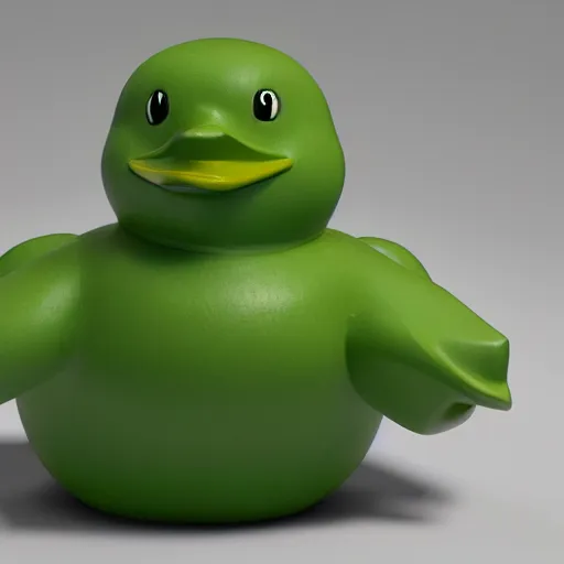 Prompt: rubber duck made of green slime, octane render, unreal engine, excellent composition, trending on artstation