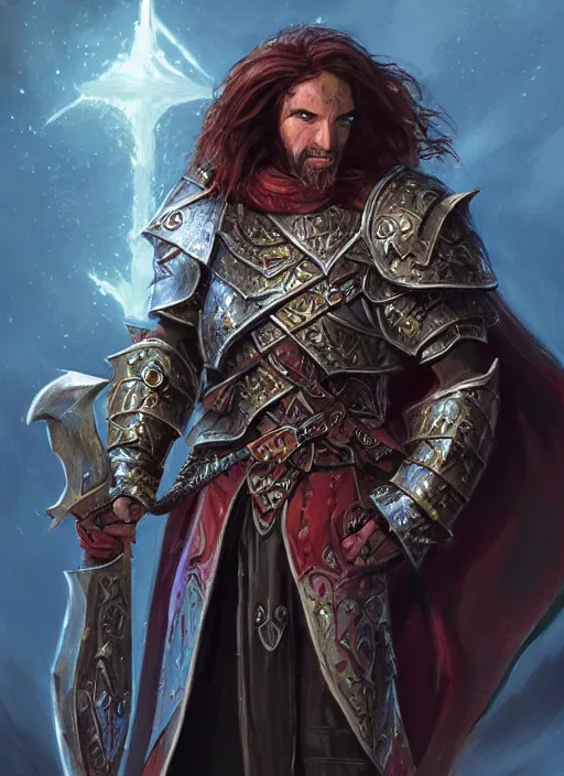 Image similar to unholy paladin, ultra detailed fantasy, dndbeyond, bright, colourful, realistic, dnd character portrait, full body, pathfinder, pinterest, art by ralph horsley, dnd, rpg, lotr game design fanart by concept art, behance hd, artstation, deviantart, hdr render in unreal engine 5