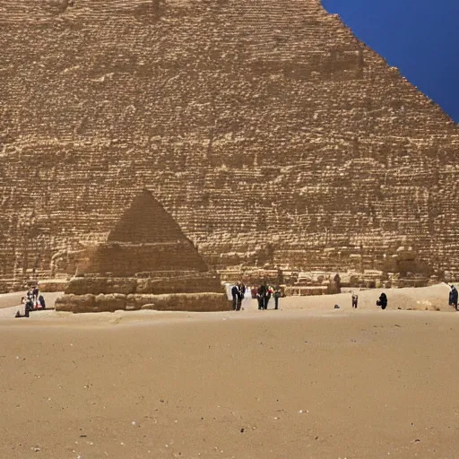 Prompt: the great cube of giza next to the sphinx