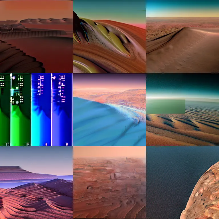 Prompt: aerial drone view of mars landscapes,clear sky,structural geology,geomorphology,digital concept art,unreal engine,photorealistic,8k