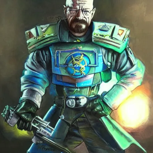 Image similar to Walter White as a Warhammer 40k character, highly detailed, 4k