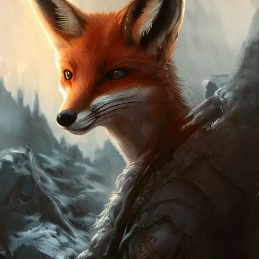 Image similar to a fox in elden ring, elden ring, dark souls, epic fantasy art