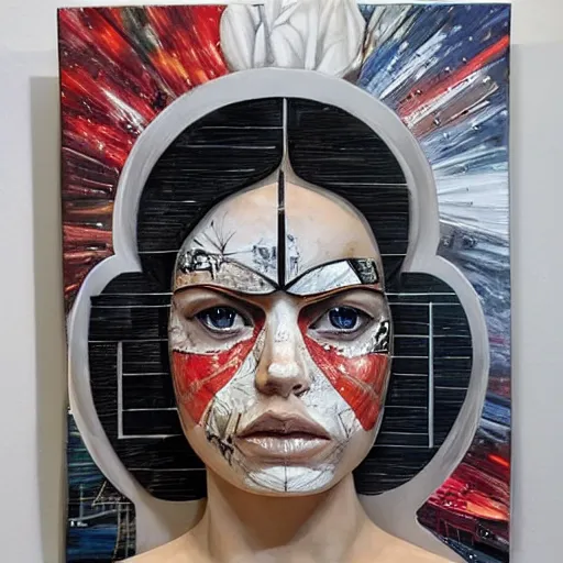 Prompt: A beautiful sculpture, star wars by Sandra Chevrier, intuitive