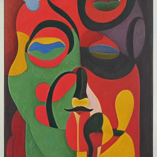 Image similar to floral face portrait by leonetto cappiello and wojciech siudmak and ernst fuchs, anni albers, oil on canvas