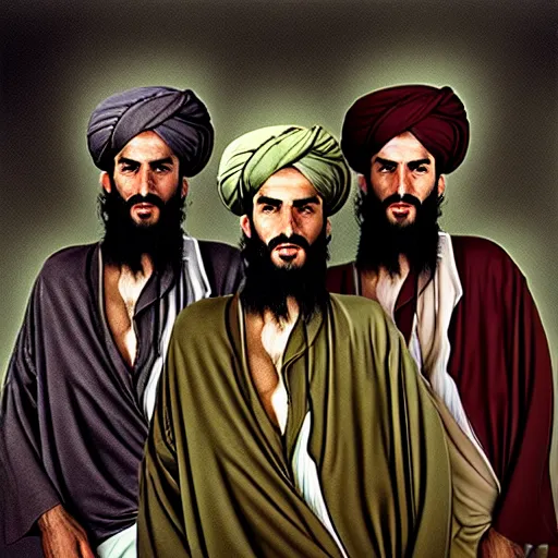 Image similar to taliban, painting by emanuele dascanio and robin eley