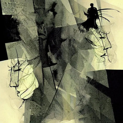 Image similar to no fears, okay one fear, glitch art by Dave McKean