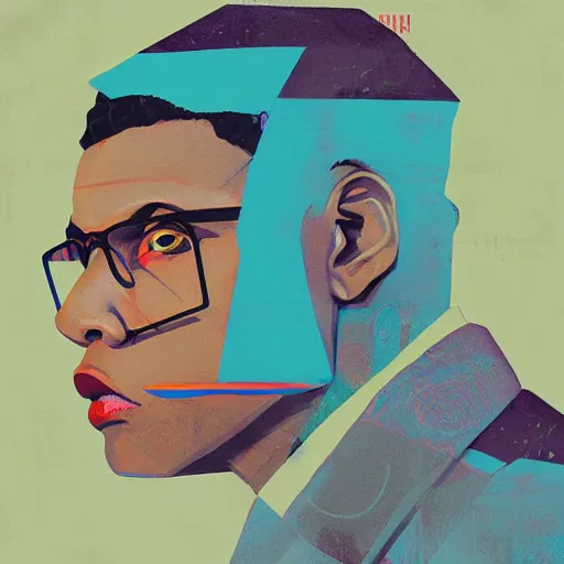 Prompt: Jay Electronica profile picture by Sachin Teng, asymmetrical, Organic Painting , Matte Painting, geometric shapes, hard edges, graffiti, street art:2 by Sachin Teng:4