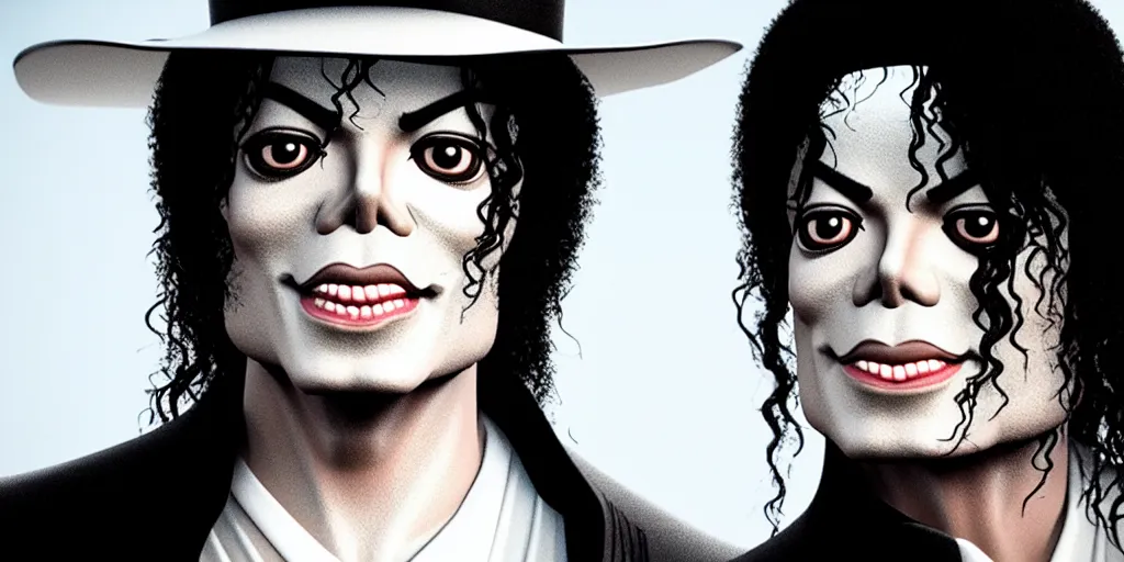Prompt: Michael Jackson with a deformed face, award winning. Octane render, 4k, unreal 5, very detailed, hyper control-realism.
