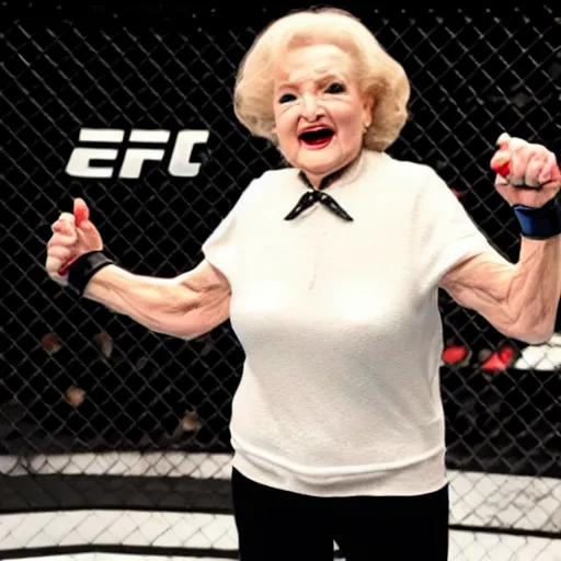 Image similar to betty white in the ufc