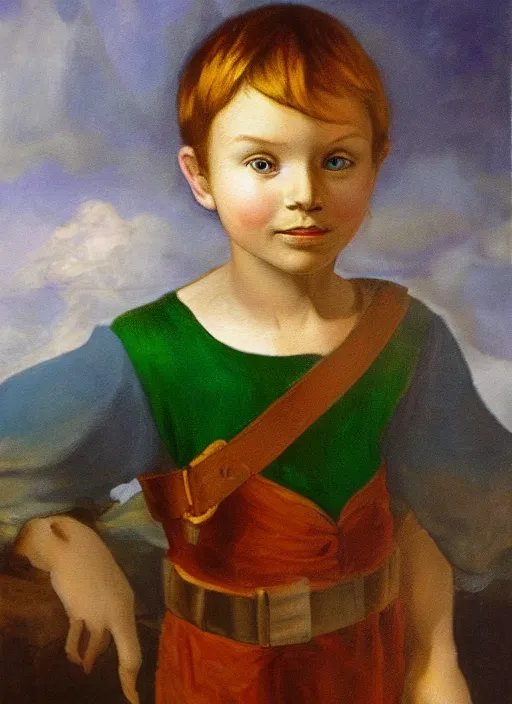 Image similar to oil painting portrait of peter pan by da vinci