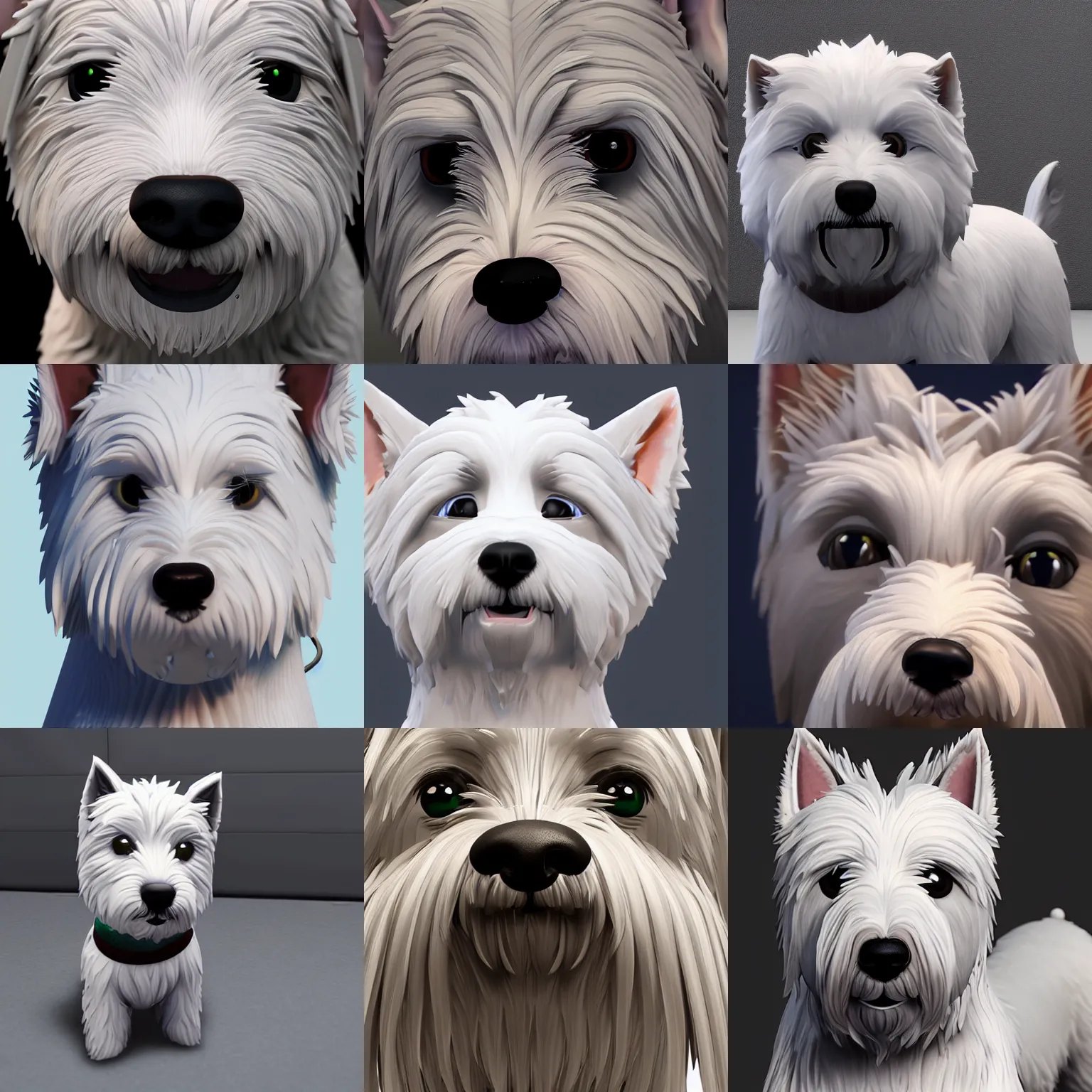 Prompt: detailed close up westie in the sims 4, ray traced, cgi, 3 d, octane render, rtx, nvidia