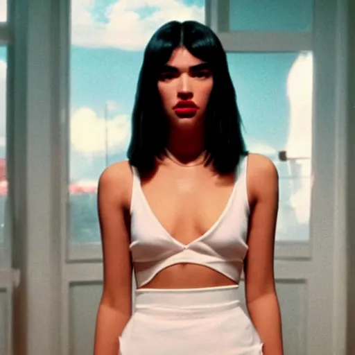 Image similar to Live Action Still of Dua Lipa in Pulp Fiction, real life, hyperrealistic, ultra realistic, realistic, highly detailed, HD quality, 8k resolution, film still