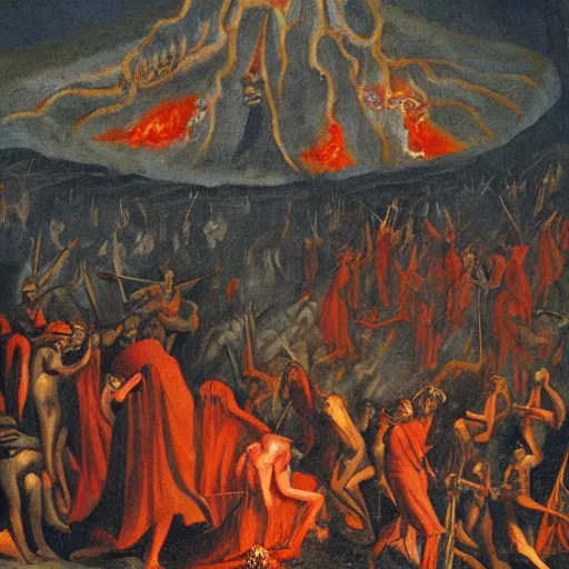 Prompt: dante's inferno painting