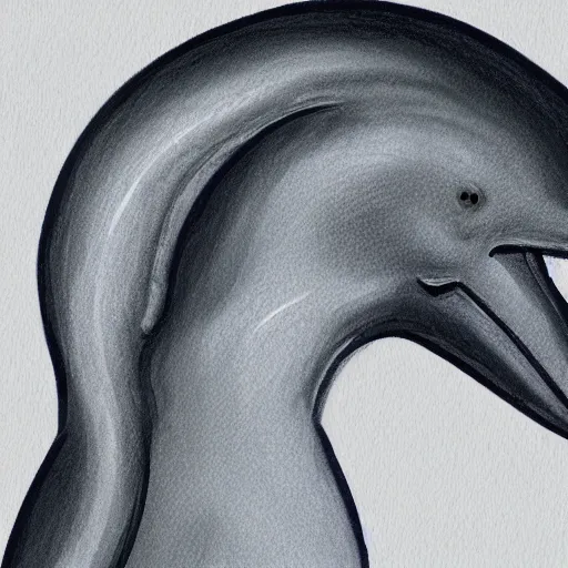 Image similar to An anthropomorphic grey dolphin wearing a white lab-coat, digital painting, close-up
