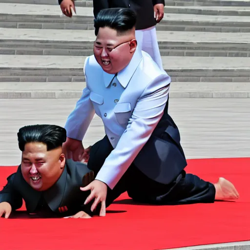 Image similar to Kim Jong Un does Push ups with one hand