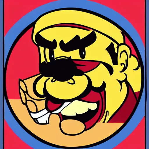 Image similar to wario eating a hot dog stencil art