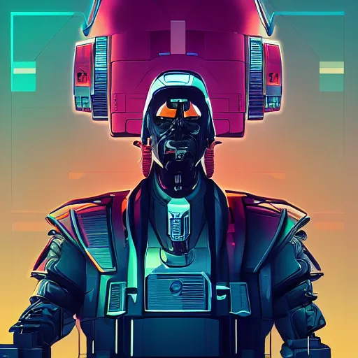 Image similar to cyberpunk paul verhoeven as the leader of a futuristic communist nation, cybernetics, sharp lines, digital, artstation, colored in