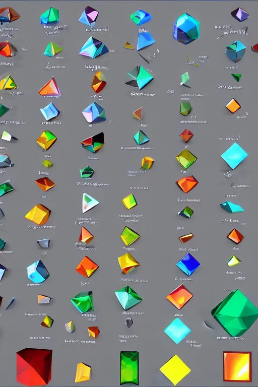 Prompt: a collection of prisms of all the chemical elements in the world, unreal engine