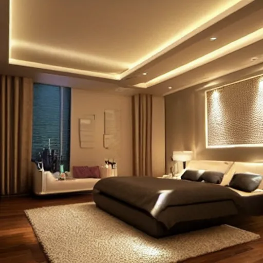 Prompt: simple!!!!! bedroom design, photorealistic!!!!!!! art style, luminous lighting, intricately defined, beautifully ordinated
