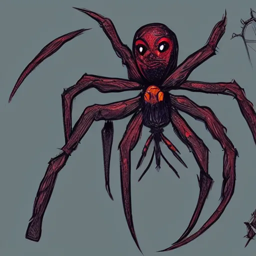 Prompt: “video game concept art sketch of a spider assassin”