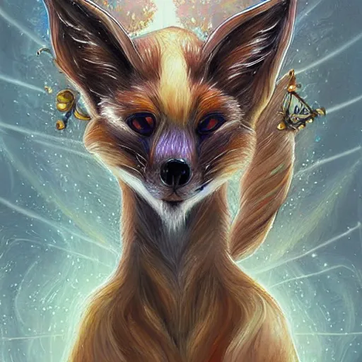 Image similar to tiara, fox wearing a tiara, fantasy art, epic