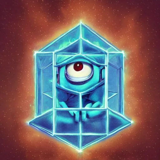 Image similar to a Minion trapped in a tesseract