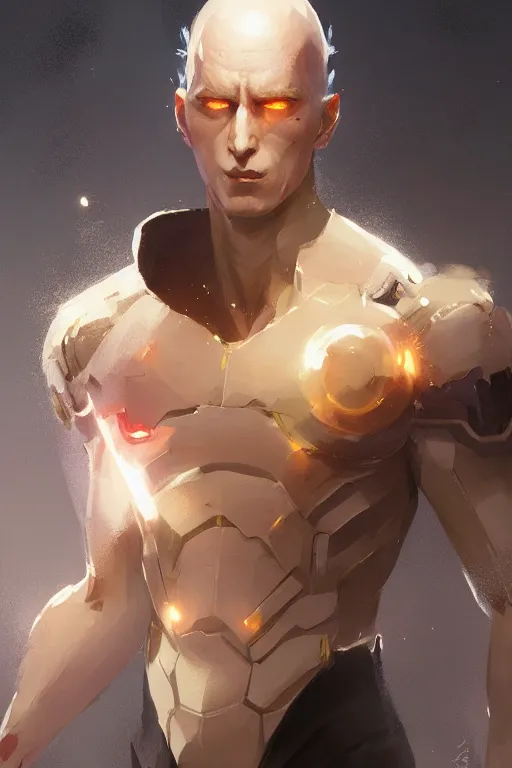 Prompt: full length portrait of saitama by greg rutkowski, highly detailed, portrait, scifi, digital painting, artstation, concept art, smooth, sharp focc