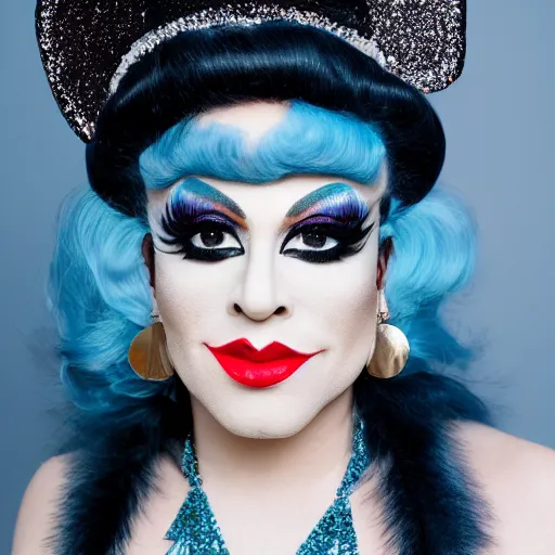 Image similar to a photo of a drag queen, shallow focus