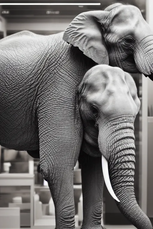 Image similar to photography of an elephant in a porcelain shop, cgsociety,