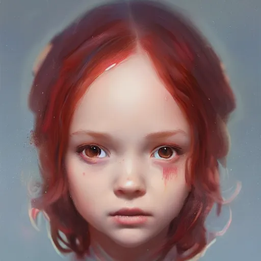 Image similar to a cute tiny girl with short red hair wearing a hoodie, digital art, very beautiful face, pretty face, very detailed eyes, full body illustration, 8 k resolution, soft painting, by greg rutkowski, wlop, rossdraws,