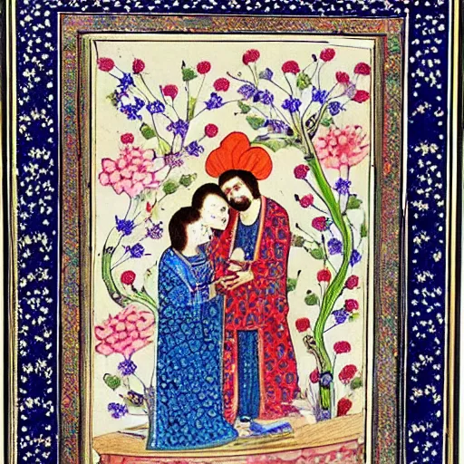 Image similar to a persian miniature painting by reza abbasi