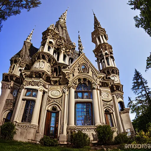 Image similar to !dream Ornate house inspired by roman and gothic architecture. Canon EF 28mm f/2.8 IS USM Wide Angle Lens .