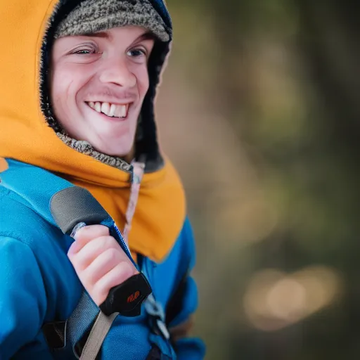 Image similar to portrait photo still of real life adventure time's finn 8 k, 8 5 mm f 1. 8