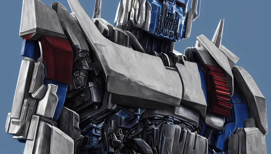 Image similar to optimus prime, white backgrounds, hyperdetailed, artstation, cgsociety, 8 k