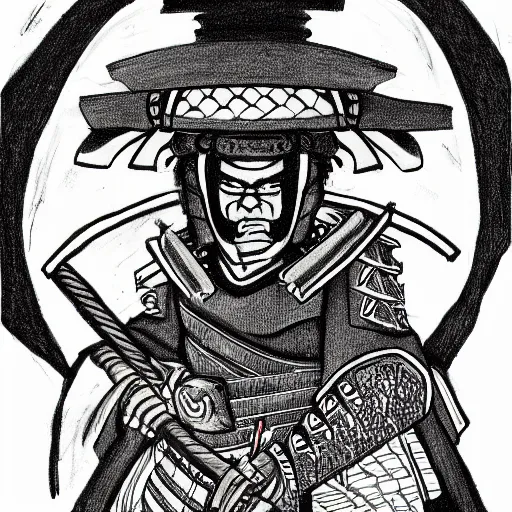 Image similar to 4 k drawing of a samurai