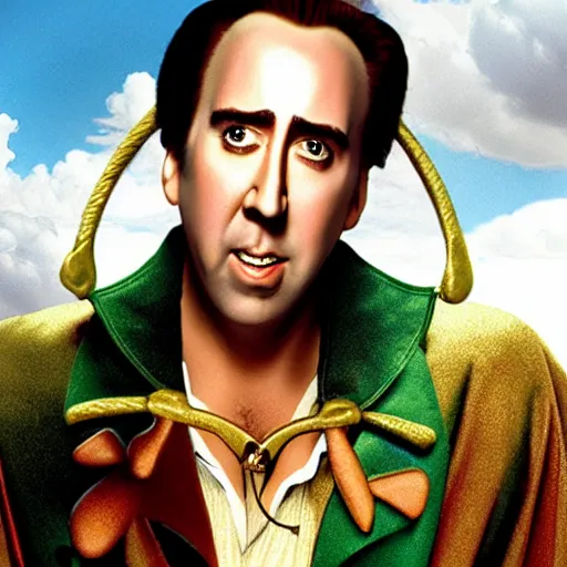 Image similar to nic cage in peter pan, disney,