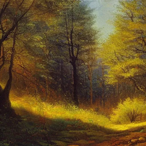 Prompt: forest landscape painting by lev lagorio n 4