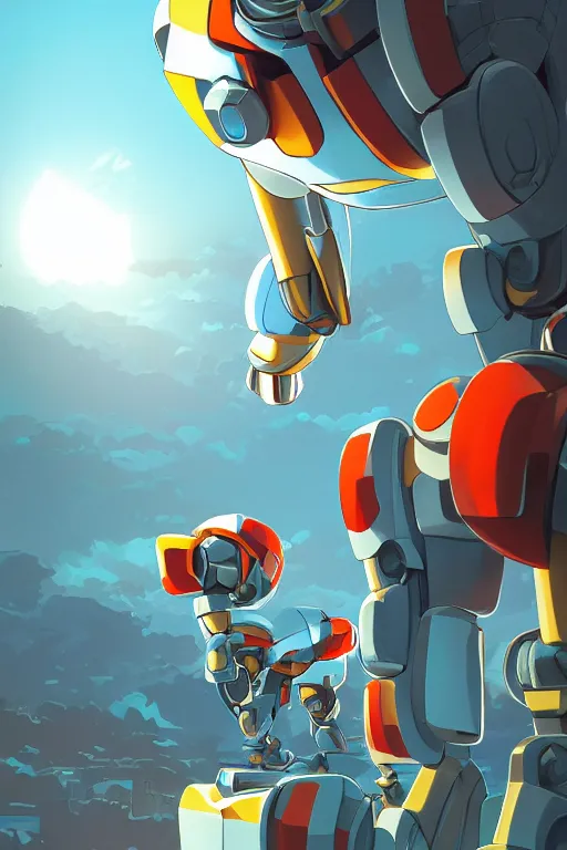 Image similar to metabots medabots medarotto medarot robot minimalist comics, behance hd by jesper ejsing, by rhads, makoto shinkai and lois van baarle, ilya kuvshinov, rossdraws global illumination ray tracing hdr radiating a glowing aura