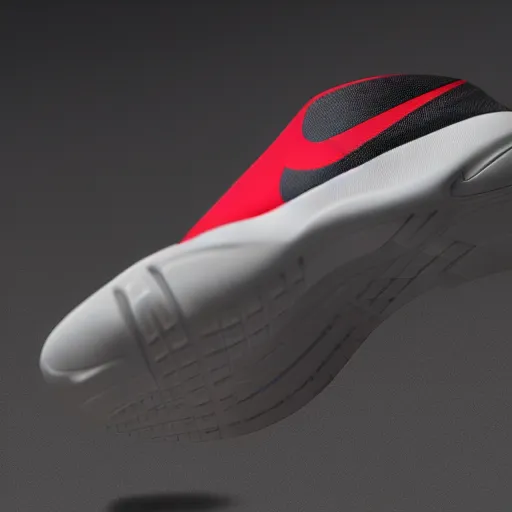 Prompt: new nike shoe looks like a sports car. octane render. rim light.