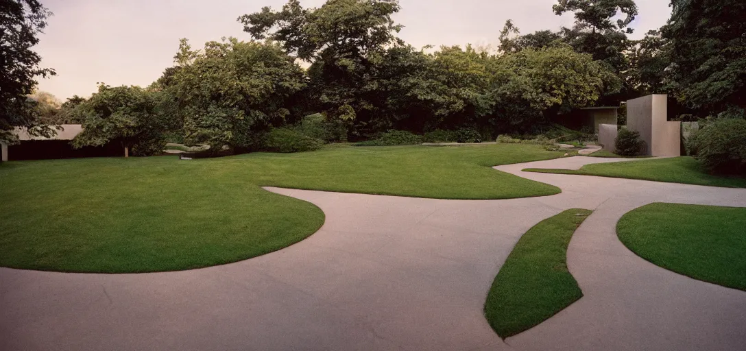 Image similar to torogan designed by neutra. landscape design by capability brown. fujinon premista 1 9 - 4 5 mm t 2. 9. portra 8 0 0.