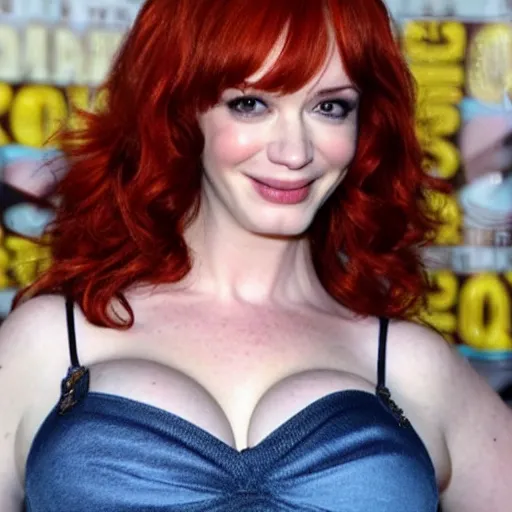 Image similar to christina hendricks from back with jorts,