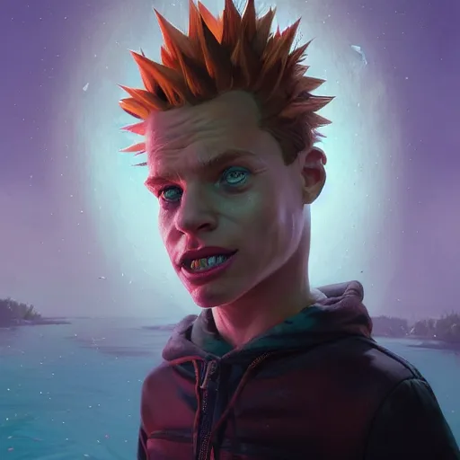 Image similar to highly detailed portrait bart simpson, in gta v, stephen bliss, unreal engine, fantasy art by greg rutkowski, loish, rhads, ferdinand knab, makoto shinkai and lois van baarle, ilya kuvshinov, rossdraws, tom bagshaw, global illumination, radiant light, detailed and intricate environment