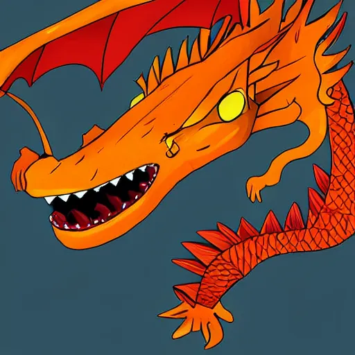 Image similar to cheese dragon, digital art