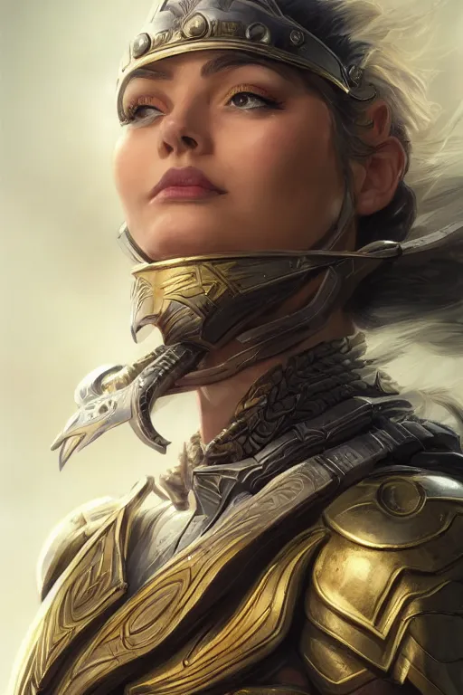 Image similar to amazon valkyrie athena, d & d, fantasy, portrait, highly detailed, headshot, digital painting, trending on artstation, concept art, sharp focus, illustration, art by artgerm and greg rutkowski and magali villeneuve