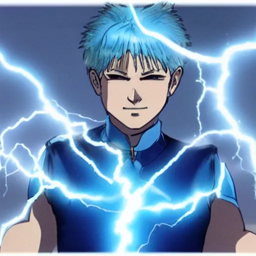 Prompt: a ultra realistic blue lightning arc.