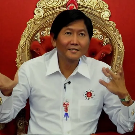 Prompt: god emperor bongbong marcos