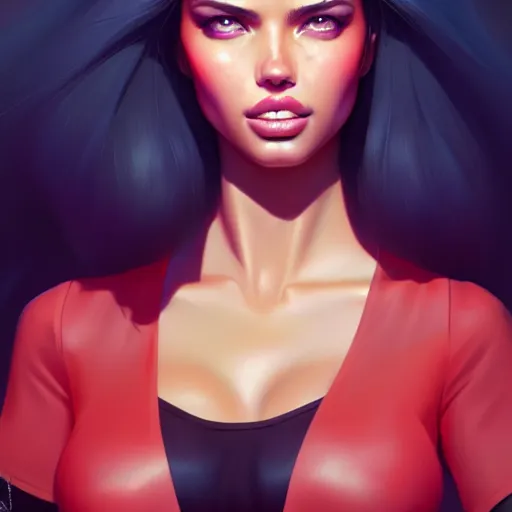 Image similar to portrait of a beautiful adriana lima, art by lois van baarle and ross tran and sam yang and ilya kuvshinov and guweiz, digital art, high detail, sharp focus, unreal engine 5, trending on artstation, deviantart, pinterest, victorias secret, 4 k uhd image