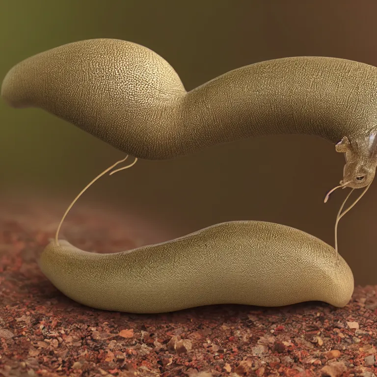 Image similar to a slug consuming a human, 4k, photorealistic